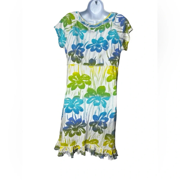 Ladies Fresh Produce Empire Dress With Ruffle On Bottom Size Medium Bright Color - Picture 2 of 8